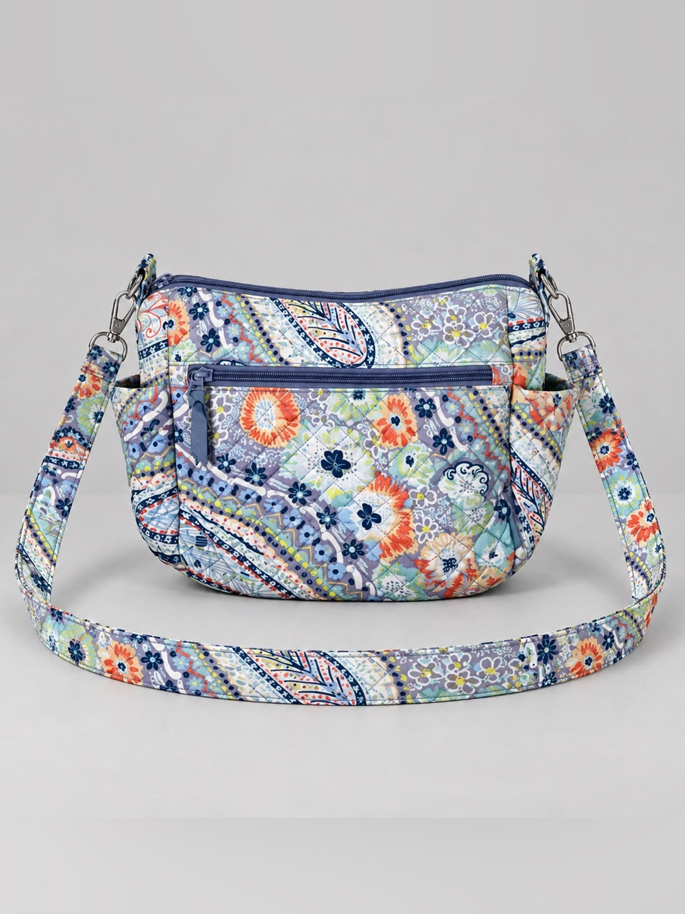 Vera Bradley Citrus Paisley On The Go Crossbody Bag Purse Cottage Bohemian